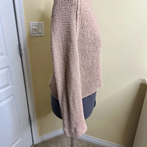 Free People tan Endless Stories open back sweater size large - Picture 7 of 11